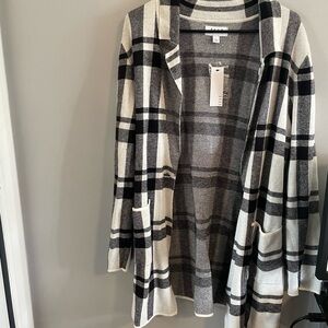 Elle Monochrome Checkered Cardigan